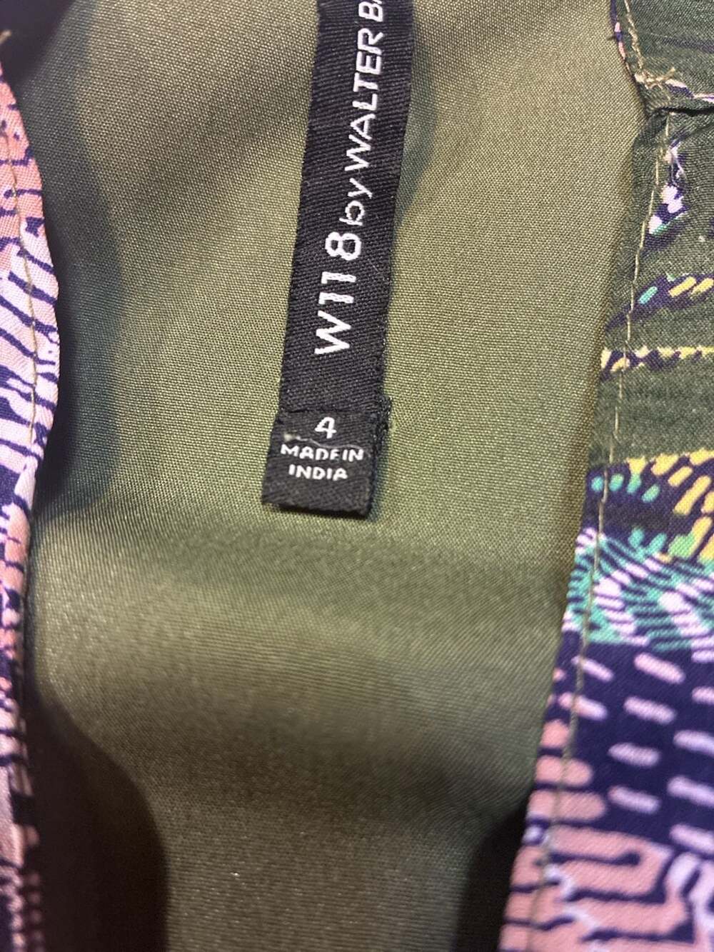 W118 by Walter Baker Tropical Palm Print V-Neck Dress Size 4 - Picture 3 of 16
